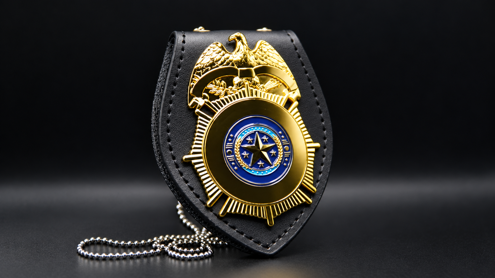 Custom Police Badge 6 three-quarter view